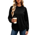 thumbnail image 2 of Women's Waffle Knit Sweatshirt Crew Neck Long Sleeve Drop Shoulder Casual Pullover Top, 2 of 7