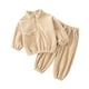 thumbnail image 5 of Odeerbi 6M-11Y Niños Niñas Trajes de Invierno Polipiel Sudaderas Cuello Mofle Con Media Cremallera Pantalones de Sudadera Niños Franela Manga Larga Ropa de Dormir Set, 5 of 9