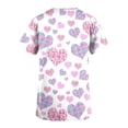 thumbnail image 4 of TIMIFIS Hauts de Sarrau d'Infirmière pour Femmes de la Saint-Valentin Uniforme de Travail Manches Courtes Col en V Blouse T-shirt de Travail avec Poches - Imprimé Violet, 4 of 4