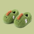 thumbnail image 4 of GJSYRH Girls Plush Slipper Stylish Cozy Seasonal Kids Slippers Flat Sole Lightweight Warm Soft Comfort Animal Design For Indoor Outdoor Use Green 12-15 Months, 4 of 8