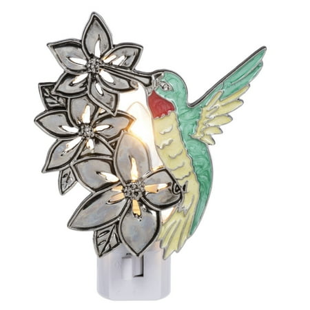 

Ganz Green Hummingbird Zinc Metal Plug In Night Light 5 Inch