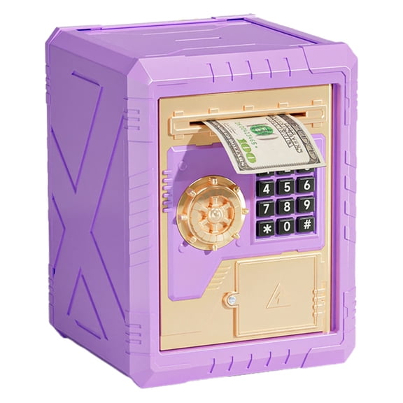 ZMKIAG Golden Piggy Bank for Kids with Password Code Lock and Auto Grab Bill Slot, Real Money Cash Coin Can Saving Box Electronic Money Safe Bank, Gift for 4-11 Year Old Boys Girls