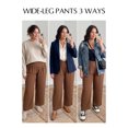 thumbnail image 4 of SHEWIN Womens Plus Size Pants Wide Leg Palazzo Pants Elasticized Back Waist Pleated Casual Work Trouser with Pockets 1X-5X, 4 of 10
