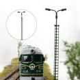 thumbnail image 4 of Naiovety Modelo de lámpara de ferrocarril Micro-Paisaje Mini-Tamaño LED Farola de metal Escalera en miniatura Farolas Accesorios Artesanía Negro (luz cálida), 4 of 6