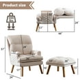 thumbnail image 3 of Bonzy Home Accent Chair with Ottoman, Adjustable Backrest Seat,Velvet Fabric Chair for All Age,Beige, 3 of 9