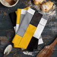 thumbnail image 6 of Yellow Grey Kitchen Towels Set of 3, Water Absorbent Dish Towel, Modern Yellow Geometric Decorative Hand Towels - Quick Drying Cloth for Cooking Baking, 18x28 Inch, 6 of 8