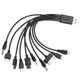 thumbnail image 1 of Universal USB To Multi Plug Cable 10 in 1 USB Cable For Smartphone Cable 20CM/787in, 1 of 4