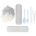 thumbnail image 3 of Vaso de viaje para lavado, caja de pasta de dientes portátil, juego de cubiertos de viaje para baño, caja de vajilla, lo mejor en su clase, 3 of 12