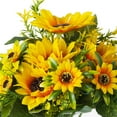 thumbnail image 3 of Enova Home  Artificial Mixed Silk Sunflowers Fake Silk Flowers Arrangement in Clear Glass Vase with Faux Water for Home Decor, 3 of 3