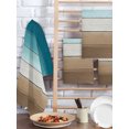 thumbnail image 2 of Turquoise Brown Kitchen Dish Towels for Drying Dishes Set of 3, Farmhouse Retro Wooden Grain Striped Waffle Weave Microfiber Hand Tea Bathroom Towels Quick Dry & Absorbent Towel 15.7x23.6, 2 of 7