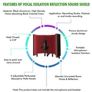 Technical Pro 5-Panel Microphone Isolation Shield Portable Acoustic Foam Black
