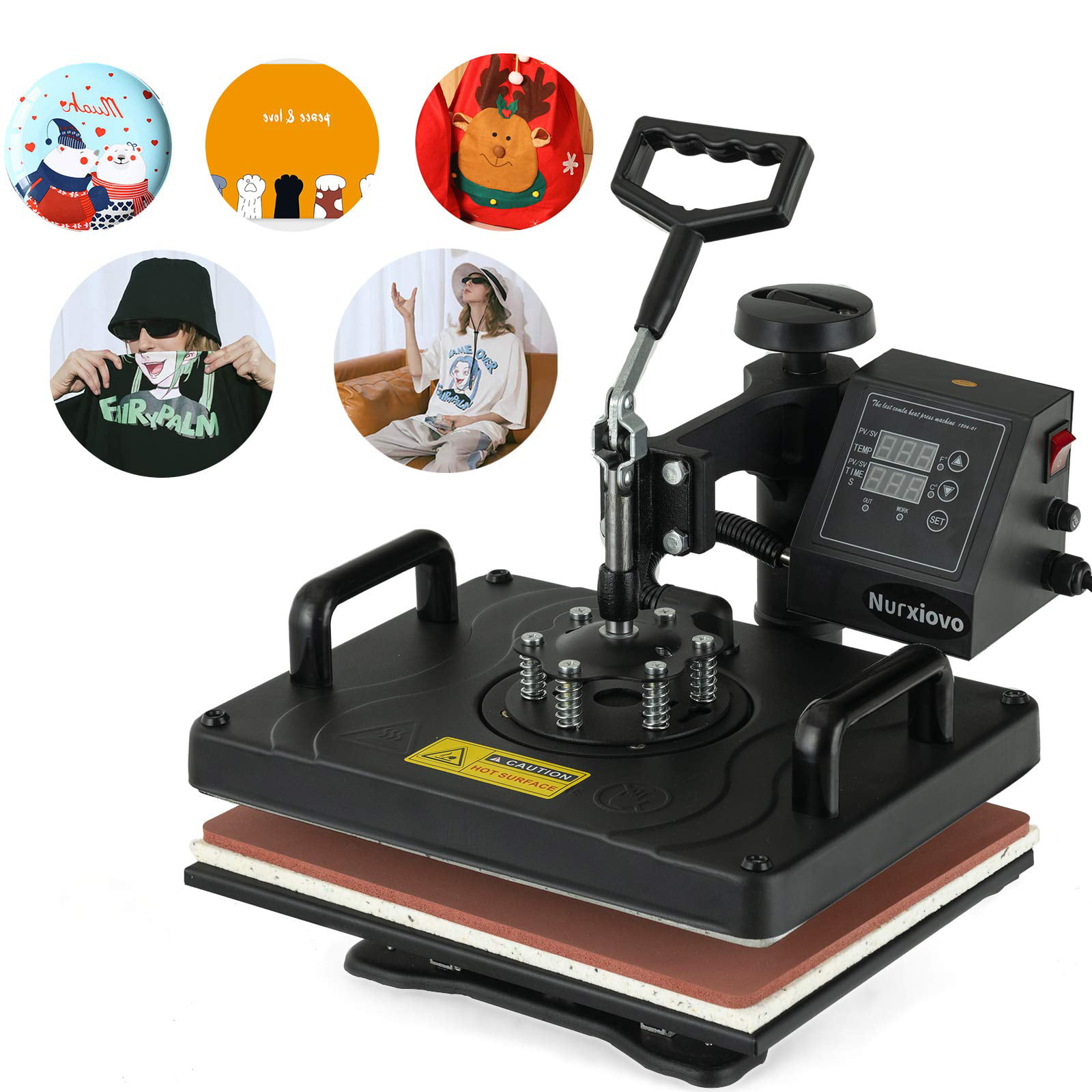 6 in 1 Heat Press Machine For T-Shirts 12"x15" Combo Kit Sublimation Swing away 