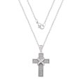 thumbnail image 2 of NOBO Women's Silver-Plated Glitter Cross Pendant with Cubic Zirconia, 18" Chain, 2 of 3