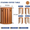 thumbnail image 3 of Stackable Stools Set of 4-in-1 Wooden Stool Side Table, Farmhouse Stackable Side Tables, Walnut Coffee Table with Stools Nesting End Table Set Mid Century Modern Nightstand, Round Small Square Black, 3 of 10