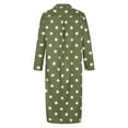 thumbnail image 4 of Flowy Casual Maxi Dresses for Women Dot Print Streetwear Half Sleeve Turn Down Neck Button Split Long Dress, 4 of 7