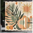thumbnail image 3 of Ambesonne Monstera Shower Curtain, Leaves Mid Century Boho, 69"Wx75"L, Peach and Pale Reseda Green, 3 of 4