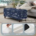 thumbnail image 4 of Jiueut Blue Palm Tree Boat Print Stretch Ottoman Cover Rectangle Folding Storage Stool Furniture Protector Soft Slipcover with Elastic Bottom for Living Room Bedroom Entryway, Large, 4 of 7