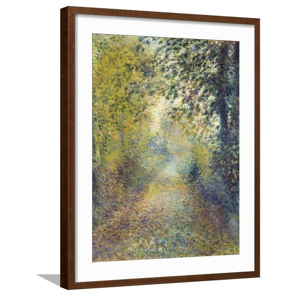 Art.com In the Woods, C. 1880 Giclee Print by Pierre-Auguste Renoir, Brown Frame Wall Art, 23" x 29"