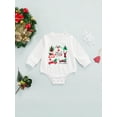 thumbnail image 2 of Seyurigaoka Christmas Baby Girls Boys Romper, Cartoon Patterns Print O-Neck Long Sleeve Bodysuit, 2 of 8