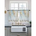 thumbnail image 2 of Contemporary Yellow Blue Tree Tier Curtains 24 Inch Length,Sheer Curtains for Bedroom Living Room Window Abstract Art Oil Paiting Small Half Window Kitchen Curtains & Drapes 27.5"x24" 2 Panels, 2 of 6