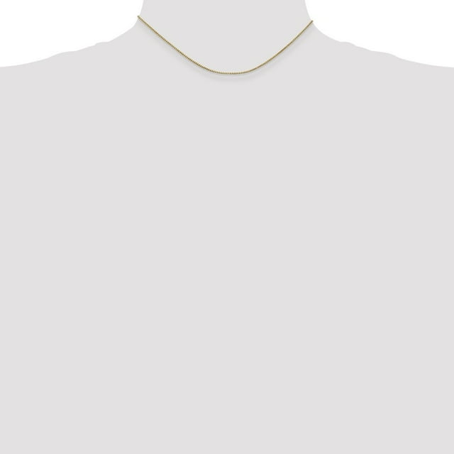 Diamond2Deal Collier Chaîne Boîte 1 mm en Or Jaune 14K pour Femmes 22 Pouces