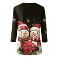 thumbnail image 5 of Christmas Shirts for Women Snowflake Printed Holiday 3/4 Sleeve Crewneck Shirts Casual Elbow Sleeve Pullover Top Petite Merry Christmas Party Tunics, 5 of 5