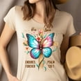 thumbnail image 4 of Christian His Love Endures Forever Psalm 136:1 Butterfly Cross T-Shirt, Light Pink, Size M, 4 of 6