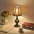 thumbnail image 6 of Smeike Traditional Table Lamp, Desk Lamp for Living Room with Fabric Shade, Vintage Bedside Lamp Bronze Brown Finish for Bedroom Nightstand Office Hotel (Pack-01), 6 of 7