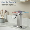 thumbnail image 6 of TVOFEK Brushed Nickel Waterfall Bathroom Faucet 1 or 3 Hole, Single Handle Bathroom Sink Faucet with Deck and Pop-up Drain for Lavatory Washbasin, 6 of 11