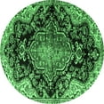 thumbnail image 1 of Ahgly Company Indoor Round Medallion Emerald Green Traditional Area Rugs, 7' Round, 1 of 4