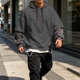 thumbnail image 2 of Hooded Sweatshirts for Men Hooded Casual Slim Color Block Long Sleeve Pullover Hoodie For Daily Casual Wear, 2 of 7