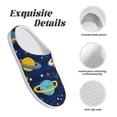 thumbnail image 5 of Rateoe Planets and Stars Print Women's Men's Cotton Knit Slippers Lightweight Memory Foam Indoor House Shoes with Anti-Skid Sole-42/43, 5 of 7