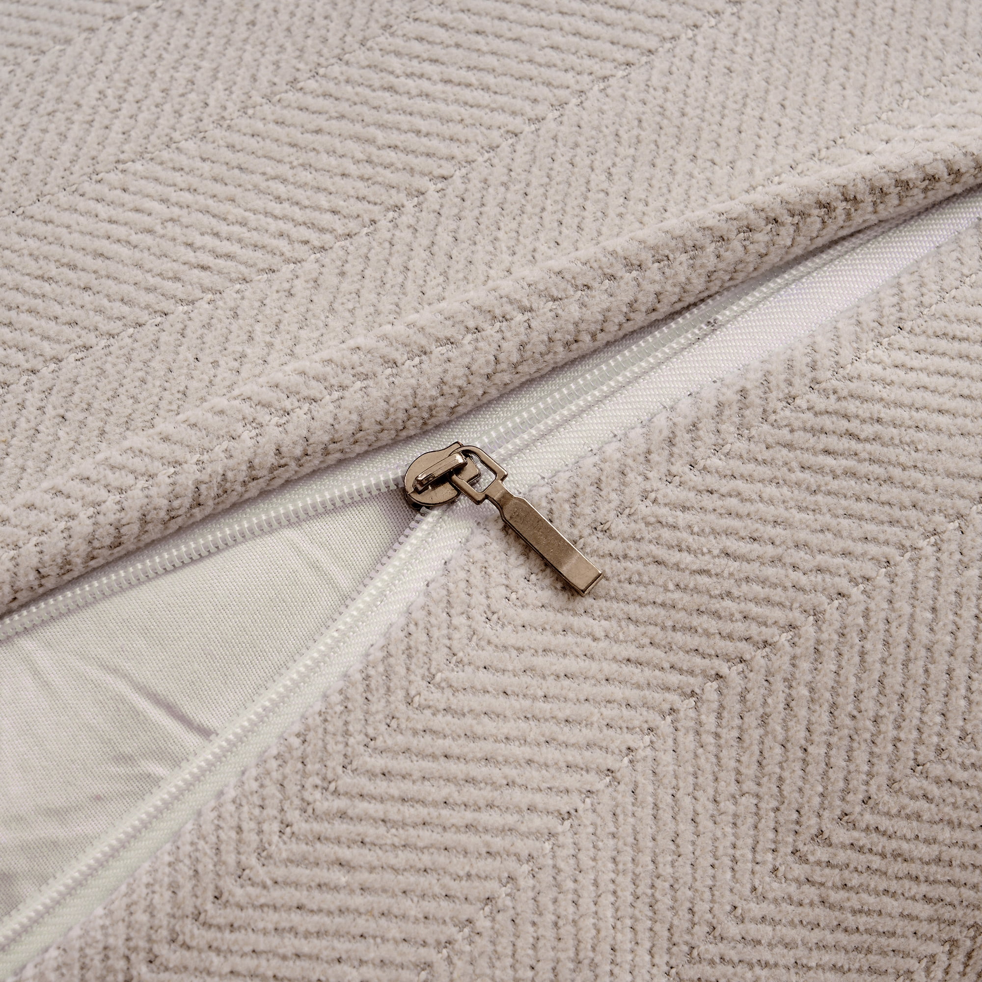 Unique Bargains Decorative Soft Chenille Pillow Covers Beige 12" x 20"