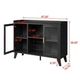 thumbnail image 7 of Wine Bar Cabinet with LED Light, Home Coffee Cabinet with Wine Rack and Glass Holder, Adjustable Shelf, Modern Liquor Cabinet with Storage Cabinet & Open Shelf for Living Room Dining Room, 7 of 7