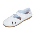 thumbnail image 3 of Women's Wide Width Cutout Leather Sandals, Comfortable Closed Toe Adjustable Strap Wedge Shoes for Spring & Summer, Black/White, 3 of 10