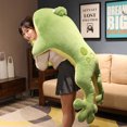thumbnail image 4 of Peluche gigante de rana grande para niños, cojín de felpa de 60-130cm, decoración del hogar, regalo de cumpleaños, ojos grandes, 4 of 5
