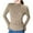 Khaki, variant on Jalioing Women's Basic Shirt Solid Color Long Sleeve Mock Neck Slim Pullover Tee Fall Casual Comfy Undershirts