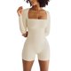 thumbnail image 2 of Txlixc Vestido de mujer, cuello cuadrado de manga larga Txlixc moda, 2 of 6