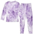thumbnail image 2 of BZSMCE Unisex Pajama Set Snug-Fit Cotton Sleepwear Lavender Petal Tapestry Printed, 2 of 7