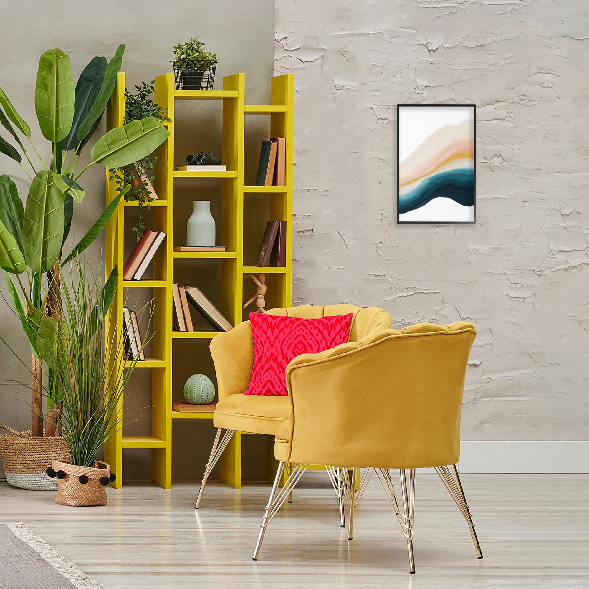 Stupell Industries Peach Swirl Abstraction Abstract Painting Black Framed Art Print Wall Art, 12 x 18