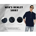 thumbnail image 5 of LVCBL Men's Shirt Long-Sleeved Linen Shirt Summer with Pockets Party Navy XL, 5 of 6