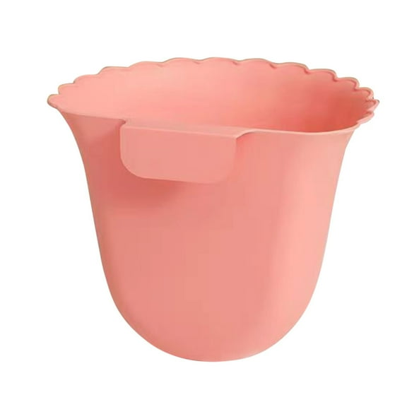 1 Pcs Hanging Trash Can,Hanging Kitchen Bathroom Cabinet Door Trash Can,Kitchen Waste Bins Over-Cabinet Trash Can,Hanging Small Plastic Garbage Bowl,for Bedroom Bathroom Camping,(Red,7.87x6.5 in)