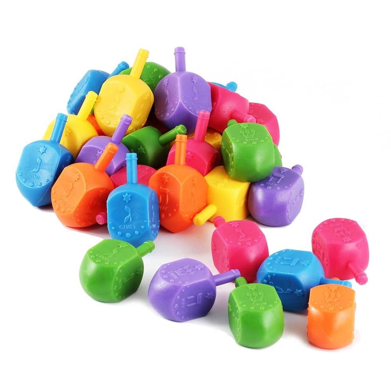 Zion Judaica Plastic Dreidels, 100-Pack, Hebrew & English photo 5