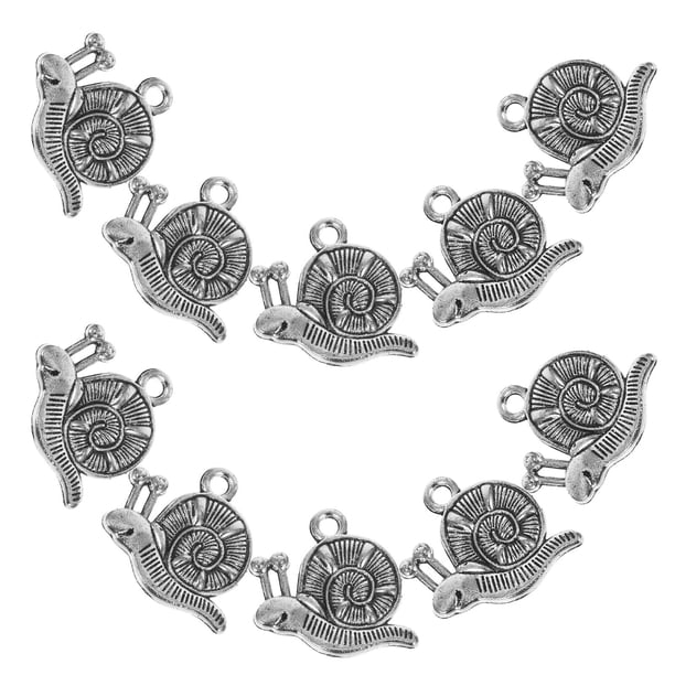 unbranded 10Ud Dijes De Animales Caracol En Aleación Plata Para Collares Pulseras Y Manualidades