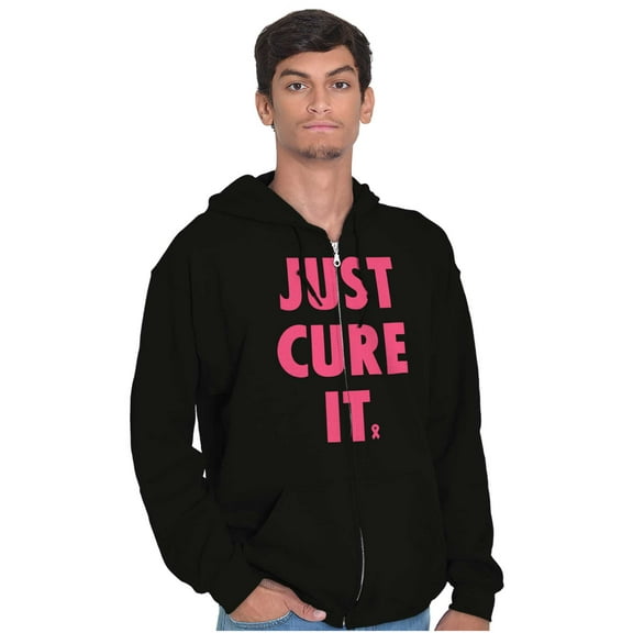 Breast Cancer Awareness Just Cure It Zip Hoodie Sweatshirt Women Brisco Brands S