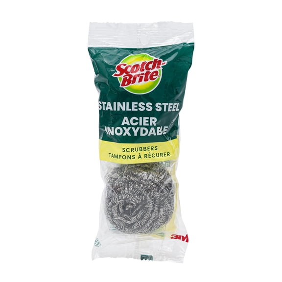 2/PK Scotch Brite Stainless Steel Scrubber Scrubbing Scouring Pad