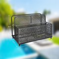 thumbnail image 3 of Rolling Poolside Float Storage,Poolside Float Storage Organizer,Outdoor Wicker Rattan Pool Float Holder Storage Rack for Basket Box Patio Pool Storage Caddy Pool Storage Bin For Pool Toy Noodles Equip, 3 of 8