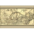 thumbnail image 1 of 24"x36" Gallery Poster, 1872 Railroad Map of the Chicago and Canada Southern Railway, 1 of 1