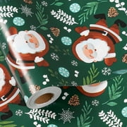 Christmas Wrapping Paper Jumbo Roll, Snowman & White Black Buffalo Plaid Xmas Reversible Design, Holiday Party Gift Wrap for Kids Boys Girls, 30 in x 32.8 Ft