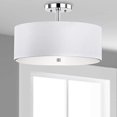 thumbnail image 3 of Safavieh Lighting Collection Clara Ceiling Chrome 11.25-inch Semi Flush Drum Light, 3 of 5